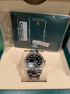 ROLEX Black Dial AIR KING 126900 STAINLESS STEEL 40MM SAPHIRE CRYSTAL C. 2023 - Picture 1 of 8