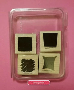 Stampin Up ALPHA SHADOWS funky caja cuadrada sombra conjunto de garabatos/4 Usado en excelente condición - Imagen 1 de 2
