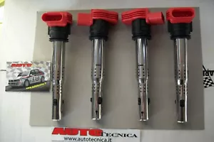 4 Coil Kit NGK R8 Red Golf V VI 2.0 GTI TFSI TSI Audi A3 S3 A4 TT Seat Leon - Picture 1 of 2