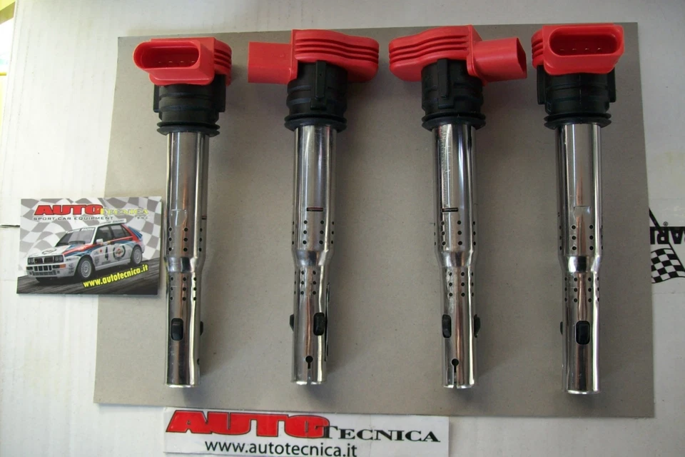 Kit 4 Bobine NGK R8 rosse Golf V VI 2.0 GTI TFSI TSI Audi A3 S3 A4 TT Seat Leon - Image 1 of 2