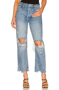 Free People We The Free Tapered Baggy Boyfriend Jeans Mid Century Blue Size 30 - Picture 1 of 13