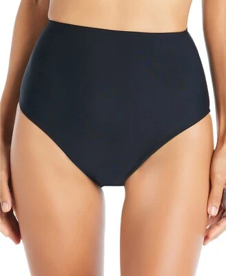 Bikini de cintura alta liso Beyond Control para mujer, negro, talla 16 Foto 1 de 2