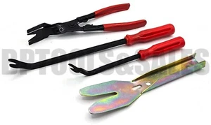 4pc Auto Trim Clip Fasten Remover Kit Removal Pliers Door Panel Pad Remover Set - Picture 1 of 2