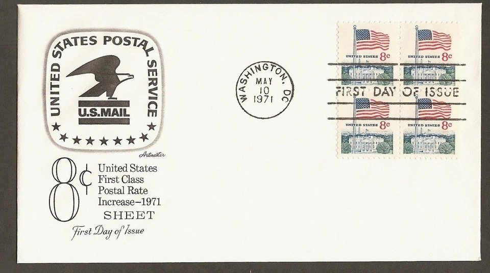 #1338F 8c Flag and White House - Artmaster FDCB4 - Image 1 of 1