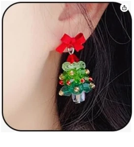 Crystal Christmas Tree Earrings for Women Sparkling Zircon - Picture 1 of 8