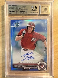 2017 Bowman Chrome Andrew Stevenson #CPAAST BLUE REFRACTOR /150 AUTO BGS 9.5/10 - Picture 1 of 3