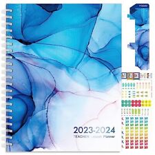 Teacher Planner 2023-2024, Weekly and Monthly Planners 2023-2024 for Marble