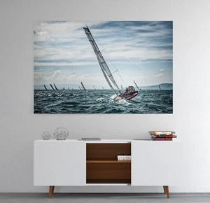 Impresión en Lienzo Impresión Arte de Pared Enmarcado El Océano Carrera de Barcos Decoración del Hogar Imagen - Imagen 1 de 2