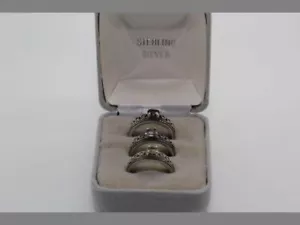Solid 925 Sterling Silver 3 Ring Set - Size 6.25 w/box - Picture 1 of 6