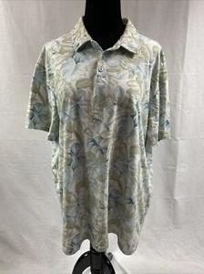 Camisa Hawaiana Tori Richard Para Hombre Grande Azul Algodón Césped Manga Corta - Imagen 1 de 5