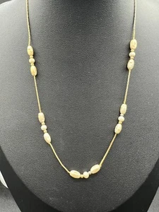 Goldfarbene Kunstperlen-Halskette 16 Zoll - Bild 1 von 12