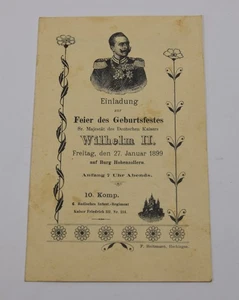 Einladung GEBURTSTAG KAISER WILHELM II Burg Hohenzollern 1899 Programmheft - Bild 1 von 4