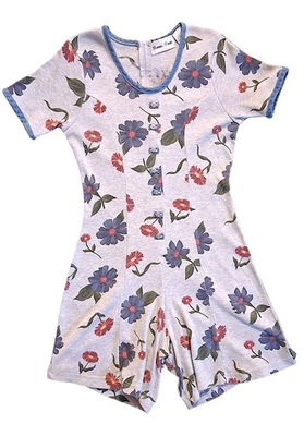 Mameluco ceñido al cuerpo de hadas de jardín vintage años 90 gris floral delicada coqueta Dollcore  Foto 1 de 4