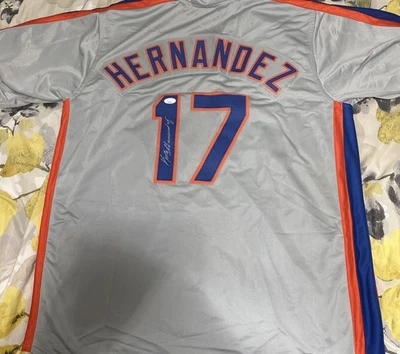 Camiseta deportiva firmada por Keith Hernández con autógrafo automático réplica de los Mets certificado de autenticidad JSA auténtica Foto 1 de 3