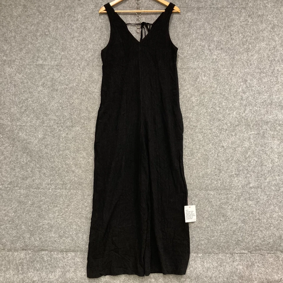 NUEVO Mono Topshop para mujer talla 8 negro sin mangas bolsillos de pierna ancha cuello alto 19120 Foto 1 de 4