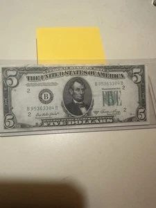 1950 A $5 Bill Note Currency New York 75 Years Old! 💥🔥💥 - Picture 1 of 4