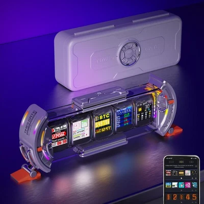 Times Gate - Cyberpunk Gaming Setup Digital Alarm Clock, Smart APP, WiFi Conn... - Image 1 of 4