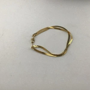Vintage Monet Armband Doppelkette GoldT signiert klassische Schönheit 7"L alter Geldstil - Bild 1 von 6