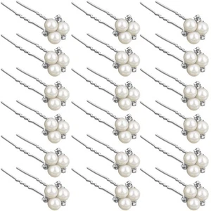 18 Pcs Pearl Hair Pins Bridal Wedding Hair Accessories Crystal Bobby Pin for ... - Picture 1 of 7
