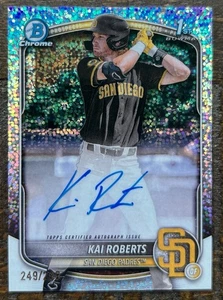 Kai Roberts 2025 Bowman Chrome 1st Speckle Refractor Autograph 249/299 Auto  - Picture 1 of 2