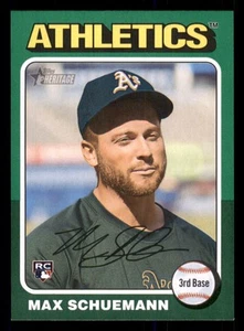 2024 Topps Heritage Green Border #712 Max Schuemann Oakland Athletics RC - Picture 1 of 2