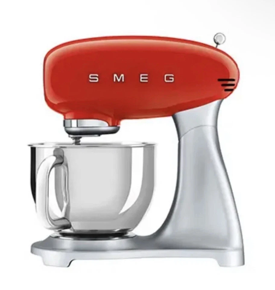 Smeg 50's Retro Style RED / SILVER 600w Stand Mixer - SMF02RDUS - Image 1 of 1