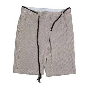 Covington Shorts Women 16 Bermuda Striped Relax Fit Beige Rope Belt Outdoors 38W - Picture 1 of 10