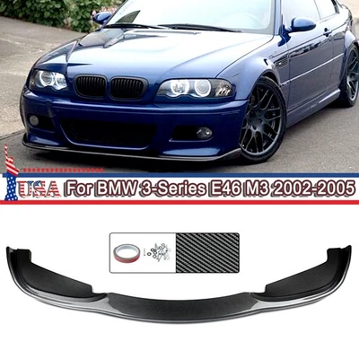 M Performance Front Bumper Lip Splitter For BMW E46 M3 2002-2005 Carbon Look ABS Foto 1 de 4