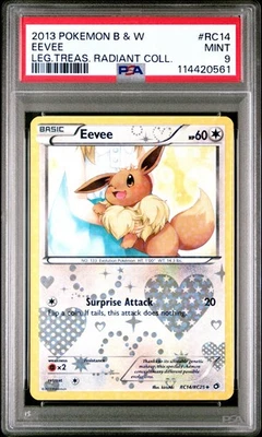 2013 POKEMON LEGENDARY TREASURES EEVEE #RC14 HOLO PSA 9 MINT #114420561 - Image 1 of 2