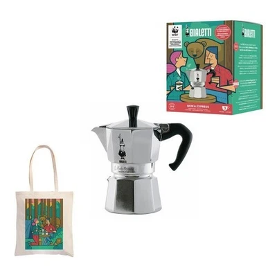 Cafetera Bialetti 0005177 Moka Express con WWF Shopper cromo satinado Foto 1 de 2