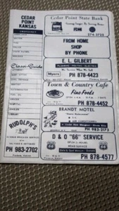 Vtg Cedar Point Kansas KS Telephone Book Cover Florence Peabody - Picture 1 of 3