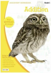 Discovery Workbook Bendon ADDITION Kid Grade 1 Age 5-7 Reward Sticker Home Study - Imagen 1 de 1