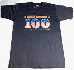 Quaid Harley Davidson 100 years Motorcycle Shirt L New With Tag - Picture 1 of 8