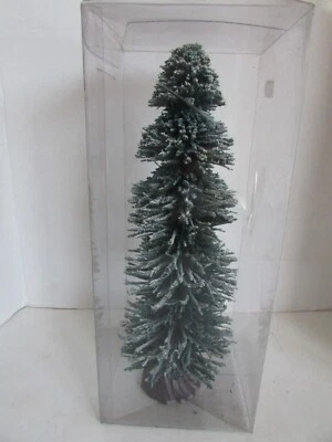 Snow Covered Pine Tree 11.5" tall with base - Image 1 of 3