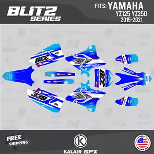 Graphics Kit for Yamaha YZ 125 250 (2015-2021) Blitz Series - CYAN - Picture 1 of 6