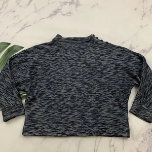 Point Sur J.Crew Dolman Sleeve Mock Neck Sweater Size M Heather Blue Pullover - Picture 1 of 12