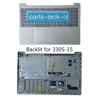 Palmrest Keyboard Backlit For Lenovo ideapad 330S-15IKB 330S-15ARR 330S-15ISK US - Image 1 of 4