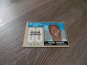 Tarjeta de béisbol #2 vintage 1968 Topps Sports News All Stars Hank Aaron #370 - Imagen 1 de 2