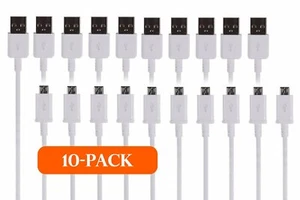 10 Pack 3ft Micro USB Fast Charger Data Sync Cable Cord For Samsung Android LG - Picture 1 of 4