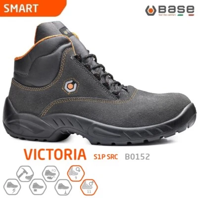 BASE SMART SCARPE DA LAVORO ANTINFORTUNISTICA VICTORIA S1P SRC ALTA B0152 + - Immagine 1 di 4