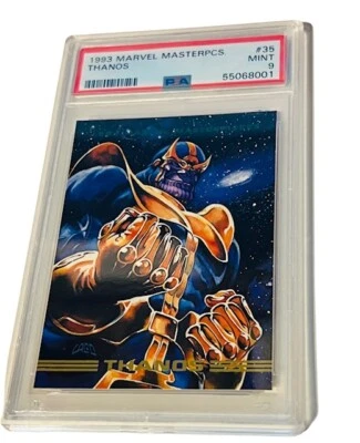 Marvel Masterpieces Comic Card Sky Box 1993 PSA 9 MINT Thanos Avengers #35 Glove - Image 1 of 3