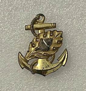 WWII Sterling & 1/20 10K US Navy Nurse Corps Insignia Pin Anchor Acorn Oak Leaf - Picture 1 of 7