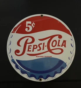 Pepsi Cola Bottle Cap 1991 Sign Android Rooney 8” Flat MANCAVE - Picture 1 of 2