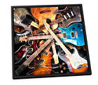 Music Guitar Rock CANVAS FLOATER FRAME Wall Art Square Print