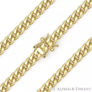 5,1 mm Miami Cuban Link 925 Sterlingsilber 14k gelb vergoldet Kettenarmband - Bild 1 von 2