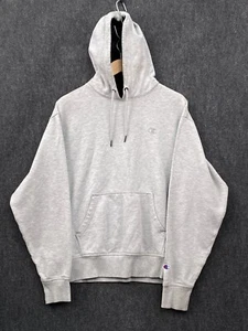 Champion Mens Medium Pullover Hoodie Light Grey Marle Fleece Kangaroo Pocket - Picture 1 of 18