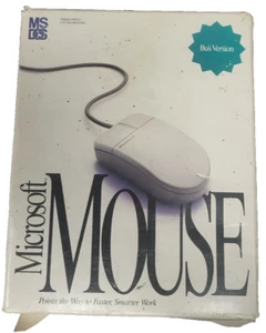 Vintage 1992 Microsoft Mouse BUS Version MS-DOS w/ Packaging/Drivers/Adapter #73 - Picture 1 of 6