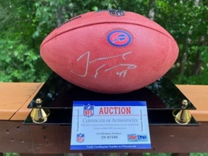 Tremaine Edmunds, Bears-Bills Signed Official NFL The Duke Football w/COA & Case - Picture 1 of 11