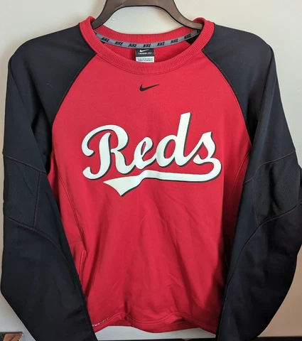 Cincinnati Reds Men's Nike Therma Fit Red & Black Sweatshirt Size Medium Cover