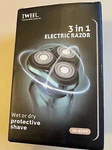 Tweel Rechargeable Men's Electric Shaver - Blue USB Charging Waterproof Wet/dry - Picture 1 of 3